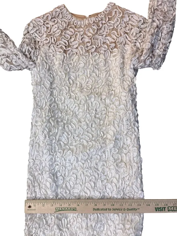 Vintage Jack Bryan Cream Lace Maxi Dress Womens XS? (0-2) Long Sleeve Boho USA - Image 16