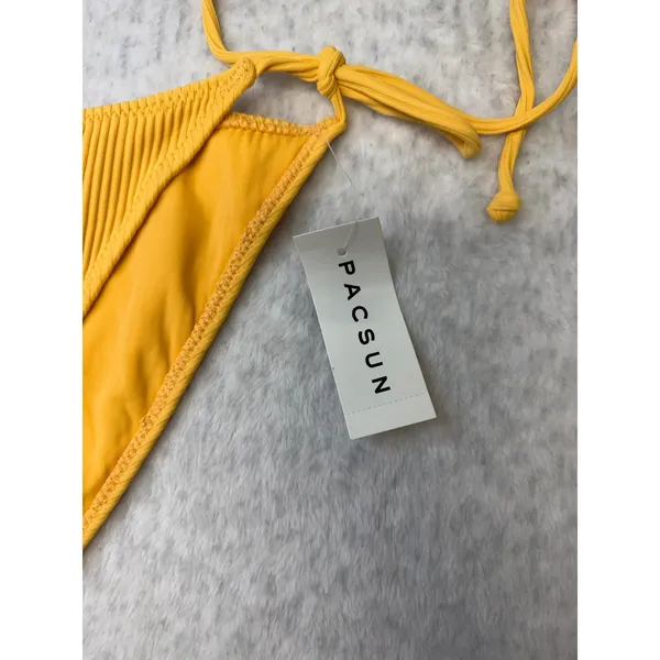 PacSun Eco Ribbed Side Tie‎ Bikini Bottom Orange Small 0263-080 - Image 2