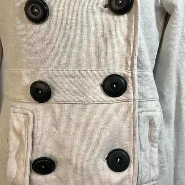 Billabong Women’s Double Breasted Coat, Hooded in Cream, Size Small - Image 4