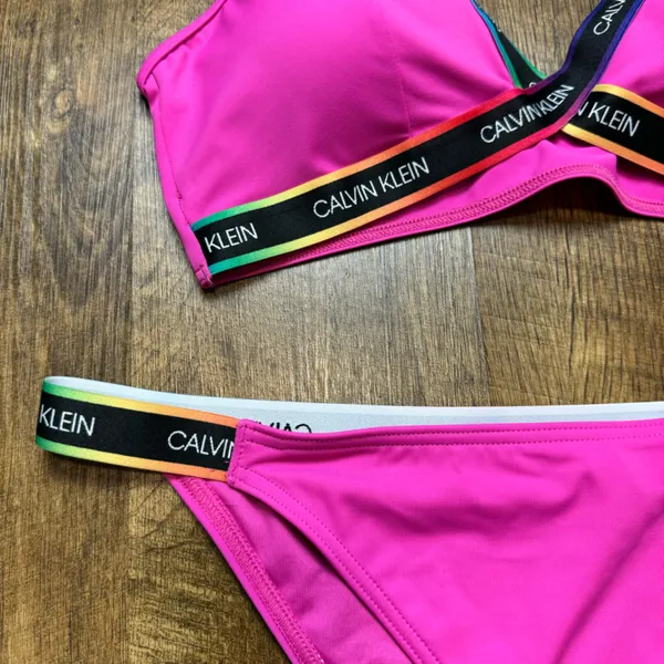 Calvin Klein Pink Branded Strappy Bikini Set Sz L/XL - Image 10