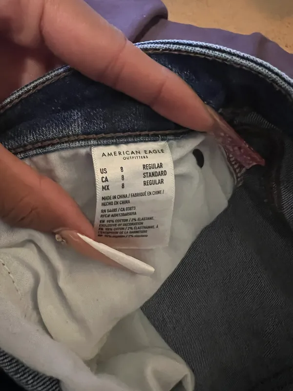 American Eagle Outfitters Ripped Blue Skinny Jeans - Image 6