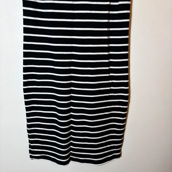 Talbots Petite Black and White Striped‎ Sleeveless Sheath Dress Career Size P - Image 3