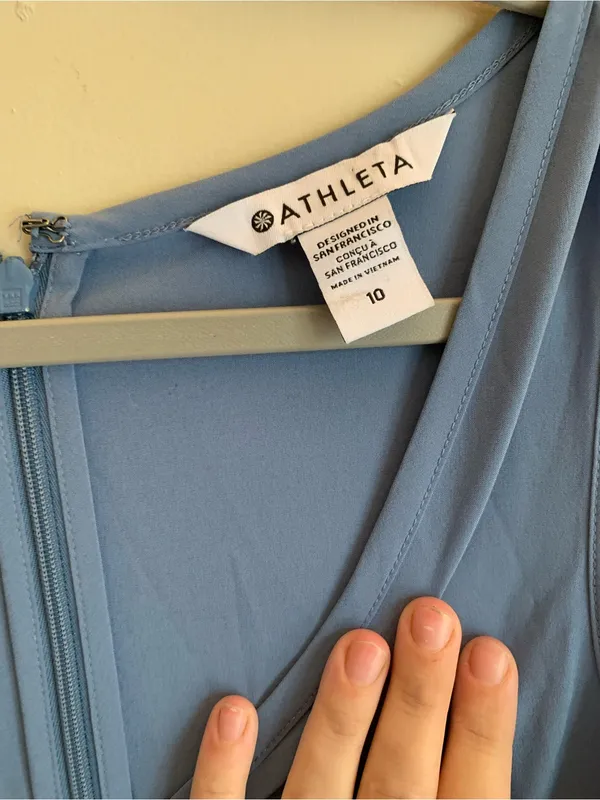 Athleta Sleeveless V-Neck Jumpsuit in Slate Blue Athletic Women Size 10 - Image 3