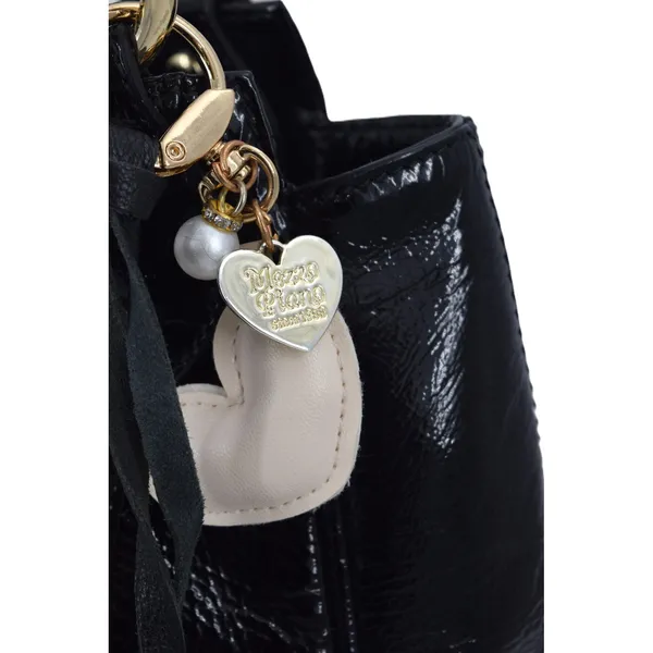 Charles David Hobo Bag Womens Large Black Patent Leather EUC Gold Hardware‎ - Image 2