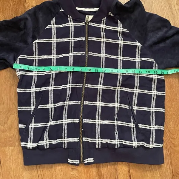 A New Day‎ blue plaid faux suede sleeves jacket - Image 6