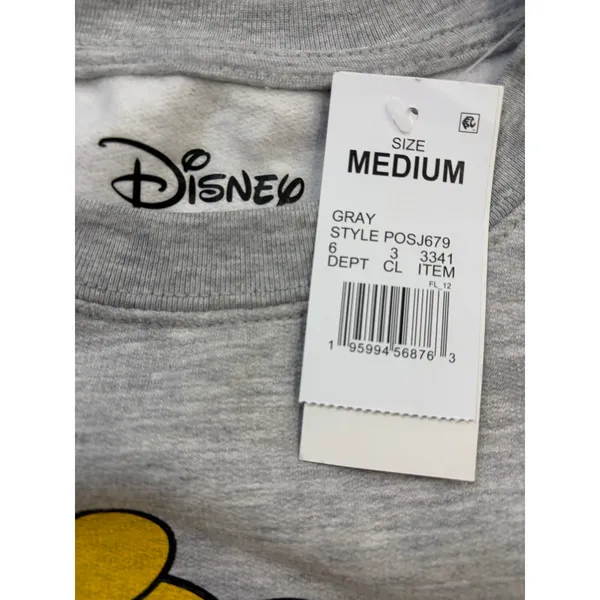 Disney Winnie The Pooh Sweatshirt Medium NWT Gray Crewneck Floral - Image 6