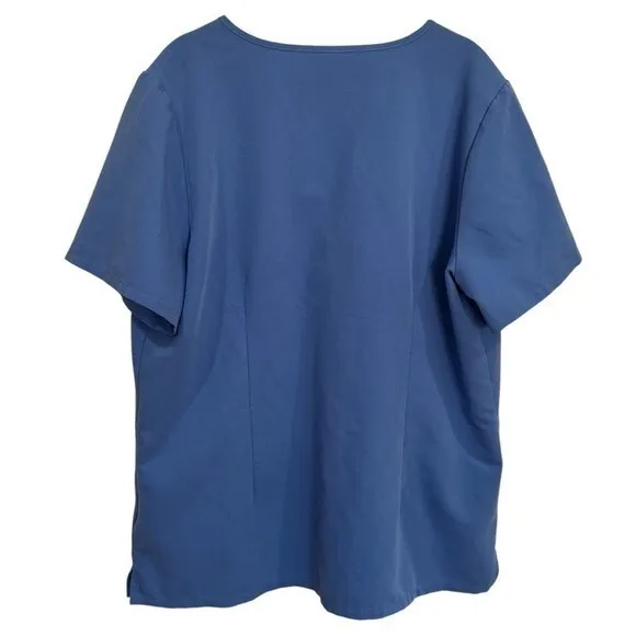 Figs Casma Three Pocket Scrub Top in Color Ceil Blue Monogram M Medical XL - Image 6