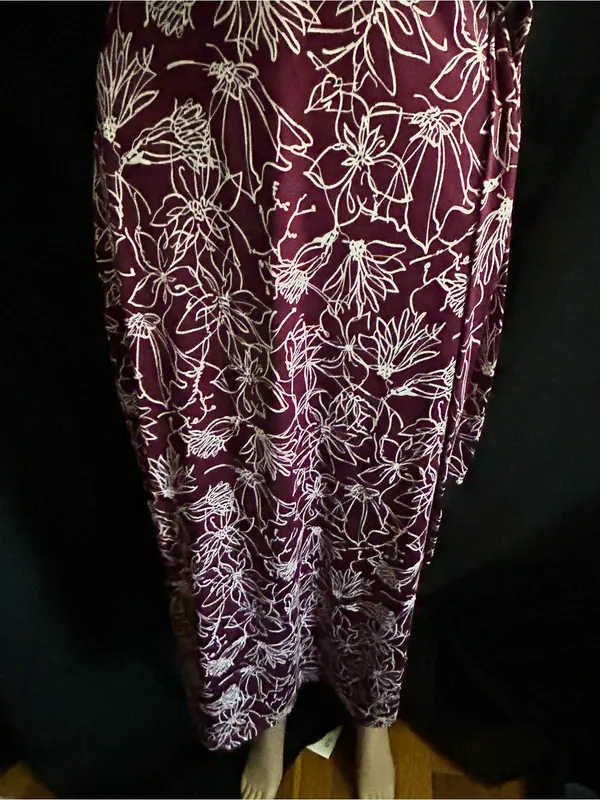 Fortune & Ivy Women’s Purple & White Floral Wrap Maxi Dress Petite Small - Image 9