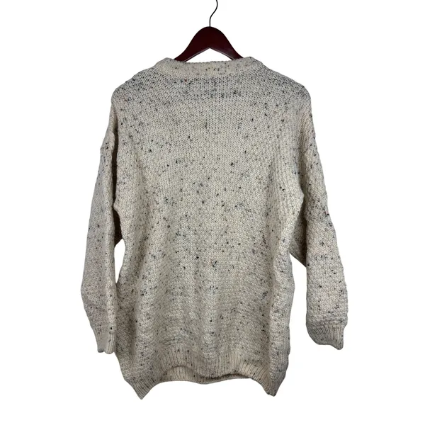 Vintage Highland Home Industries Sweater M Grandma Wool Cable Knit Deer Scotland - Image 3