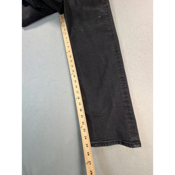 Levis Ribcage Straight Ankle Jeans Womens 28 Faded Black High Rise Button Fly - Image 9