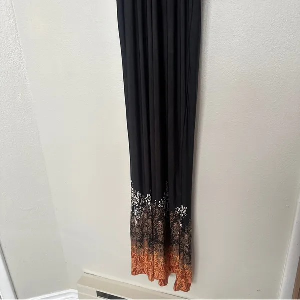 Chic Black and Orange Maxi Dress - Image 3