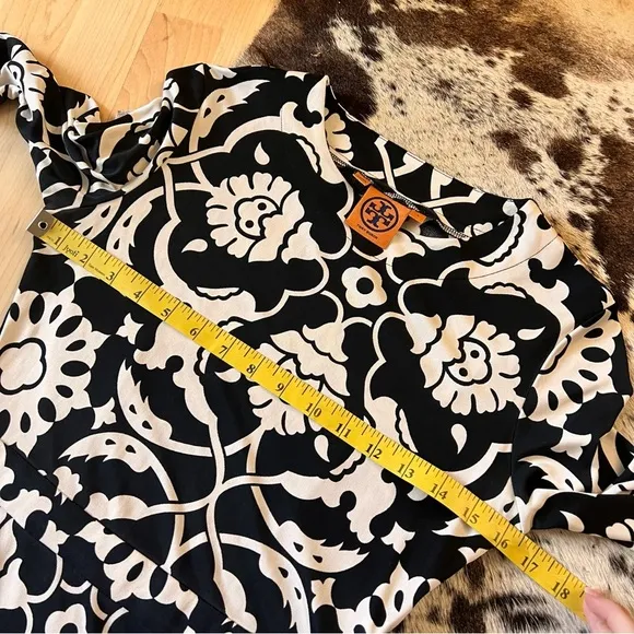 TORY BURCH‎ Printed Black White Silk Dress Women Size Small - Image 7