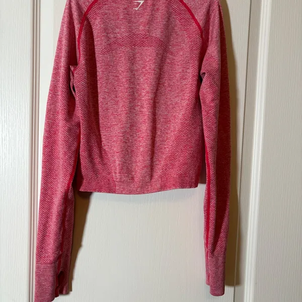 GYMSHARK Vital Seamless Long Sleeve Crop Top Preloved Medium - Image 2