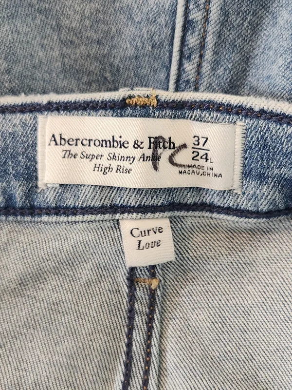 Abercrombie & Fitch Crisscross High Rise Skinny Ankle Jeans Size 24 Long/37 - Image 10