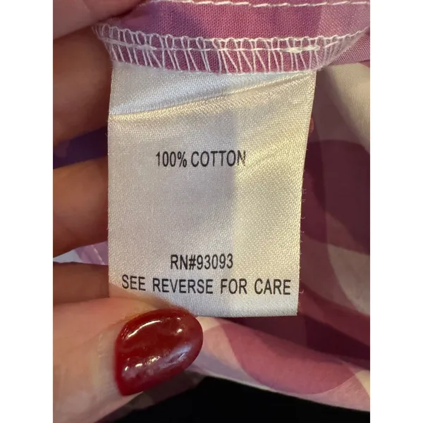 Tyler Boe Shirt Women Medium Purple White Gingham Long‎ Sleeve Button Down Tunic - Image 10