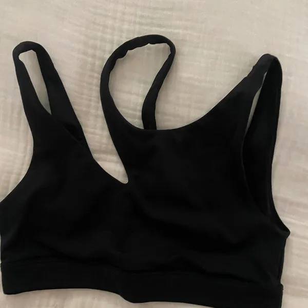 Alo Black Asymmetrical Yoga Sports Bra One-Shoulder - Image 2