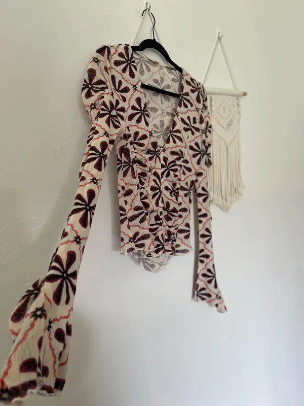 Free People Through The Meadow Top in White Sand Combo - Image 3