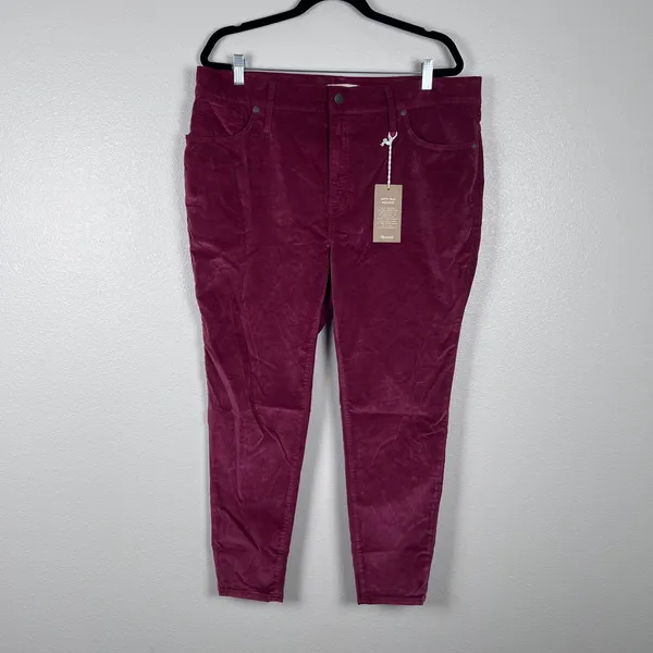Madewell Women' 10" High Rise Skinny Jeans Velvet Red Sz 35P - Image 4