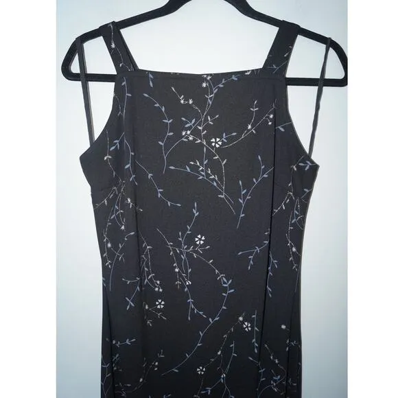 Breakin' Loose Vintage Y2K Maxi Dress Black Floral with Shimmer Size 9/10‎ - Image 2