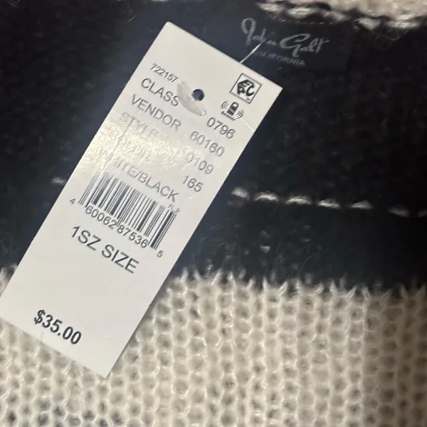 John Galt Black White Stripe Colette Sweater - Image 3