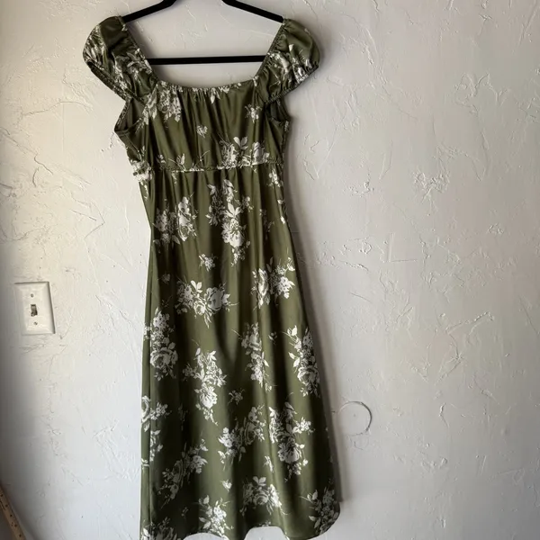 Inspired Hearts Dress Milkmaid Y2k Medium Floral Maxi Cottagecore Puff‎ Sleeve - Image 11