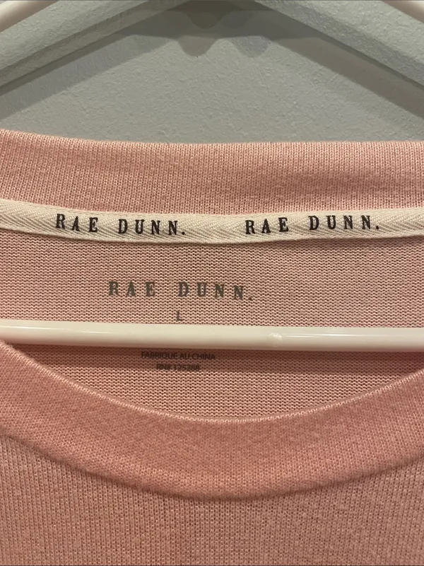 Rae Dunn Pink "WEEKEND WARRIOR." Pullover pink lightweight sweatshirt large - Image 2