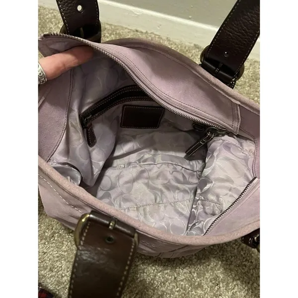 Y2K Vintage Rare Coach Lavender Soho Suede Tote 2004 - Image 5