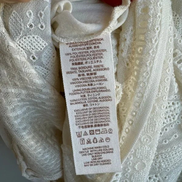 NWT Free People Gemma Cottagecore Lace Midi Dress Size XS Cream Boho Feminine - Image 7