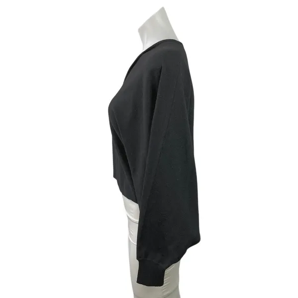 COS Women's Black V Neck Long Dolman Sleeve Relaxed Knit Blouse Top Size XS - Image 2