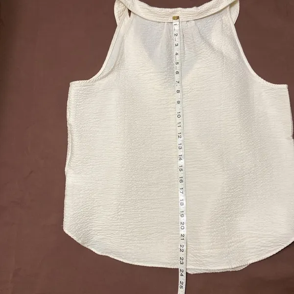 PILCRO TIE-FRONT, BUTTON DOWN FRONT, CREAM BLOUSE. LARGE - Image 6