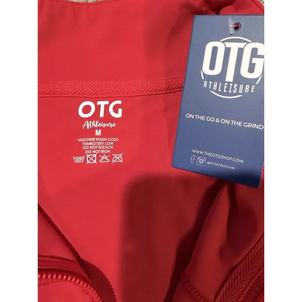 NWT OTG Athleisure Red activewear set Jacket, Sport Bra And Pants Leggings - Image 10