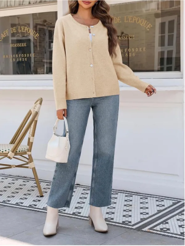 NEW Cardigan Sweater Button Down Long Sleeve Knit S - Image 5