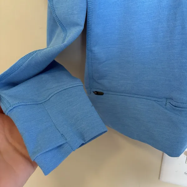 REI Coop Top Womens M Blue Active Pursuits Quarter-Zip Long‎ Sleeve Thumbholes - Image 3