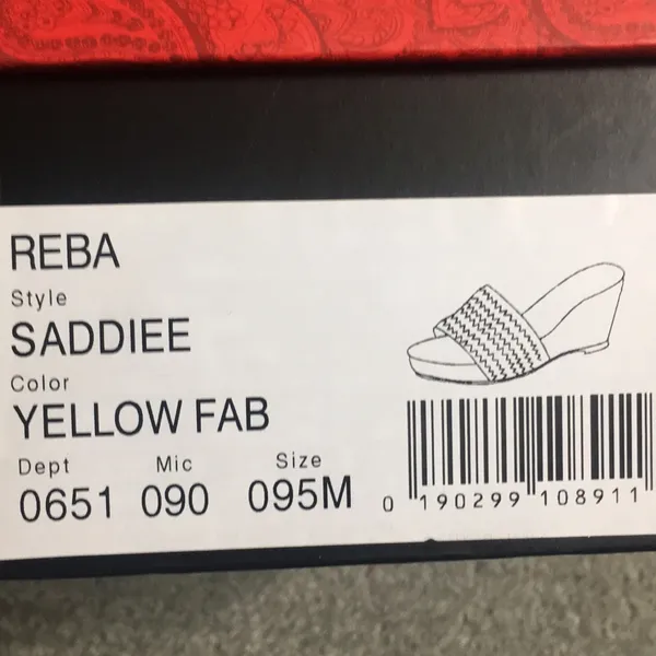 Reba Saddie Yellow Fab slip on wedge sandals #15 - Image 5