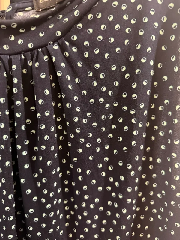 Banana Republic Navy Sleeveless Mock-Neck Dot Top - Image 3