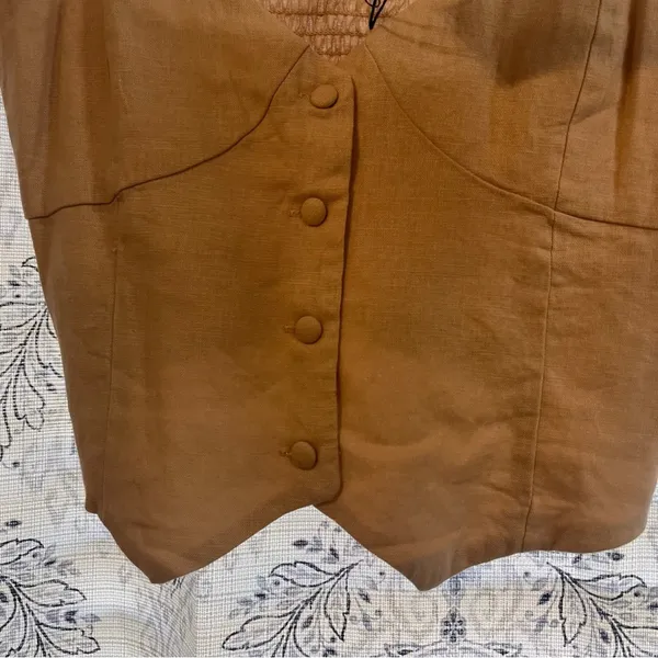 Love‎ Tree Linen Blend Button Front Tank Top Size Large - Image 4