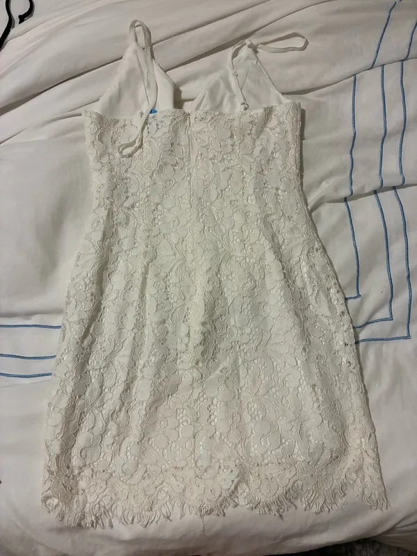superdown White Lace Mini Dress - Image 3