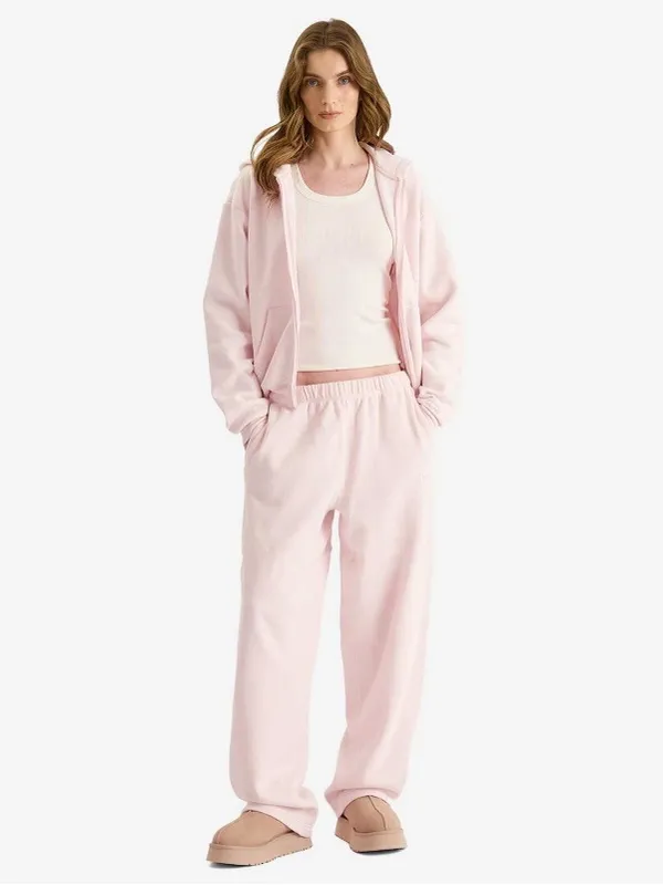 SKIMS Women's Cotton Fleece Classic Zip Up Hoodie in Barely Pink Size XL NWT - Image 3