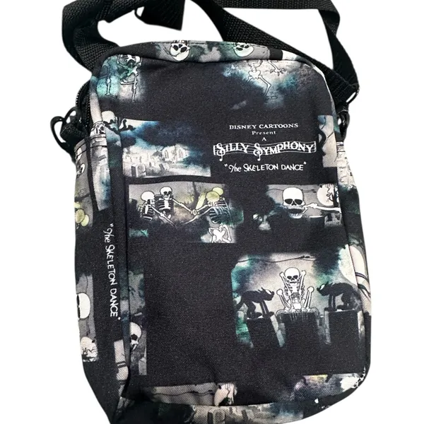 Disney Silly‎ Symphony Skeleton Dance Canvas Crossbody Bag Purse - Image 3
