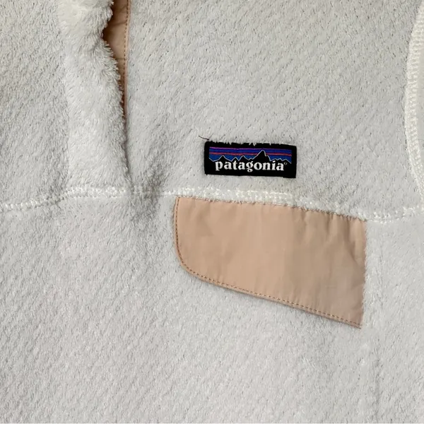 Patagonia Off-White Fleece with Tan Pocket Polartec size XS - Image 10