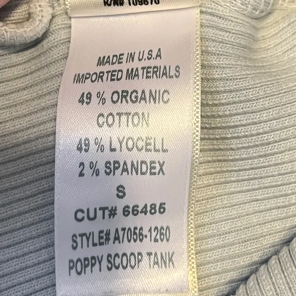 1060 | AGOLDE Minimalist Ribbed Racerback Scoop Neck Tank Top Mint Cream Women S - Image 9