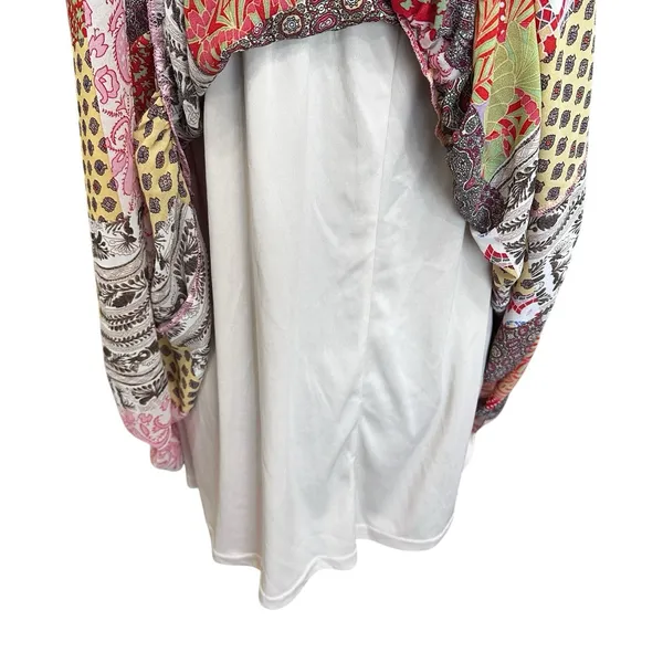 Aaka Floral Patchwork Chiffon Babydoll Dress Size Small Boho Country Chic Sexy‎ - Image 5
