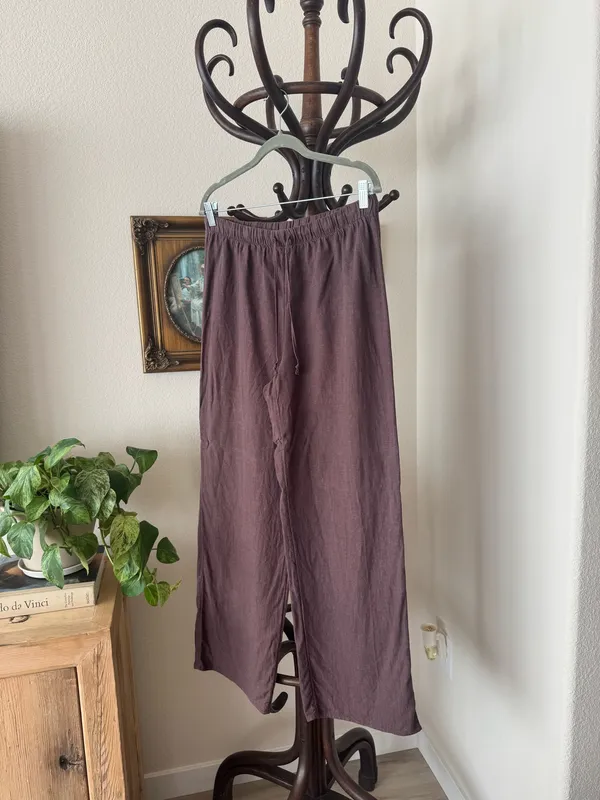 Aritzia Wilfred Brown Lodge Linen Pants - Image 4