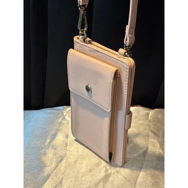 Steve Madden Blush Pink Crossbody Phone Wallet Bag Card Holder Adjustable Strap - Image 2