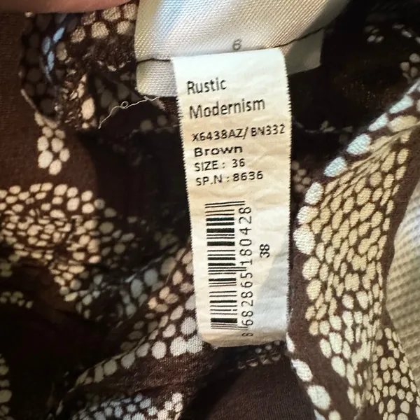 DeFacto 100% Viscose Chocolate Brown Botanical Wide Leg Pants Small Boho Resort - Image 10