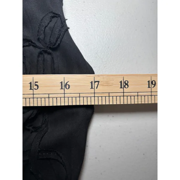 Tiana B. Black Applique Cocktail Dress Size 10 Ruched‎ V-Neck Sleeveless - Image 8