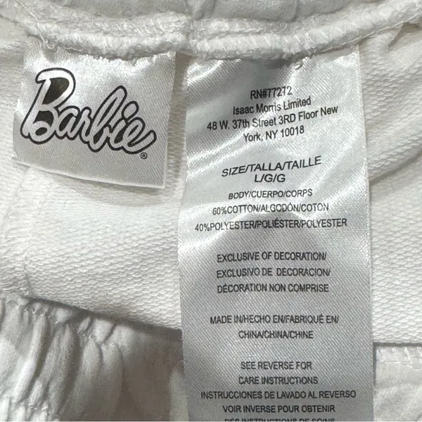 Barbie White Pink Shorts Women’s Large - Image 2