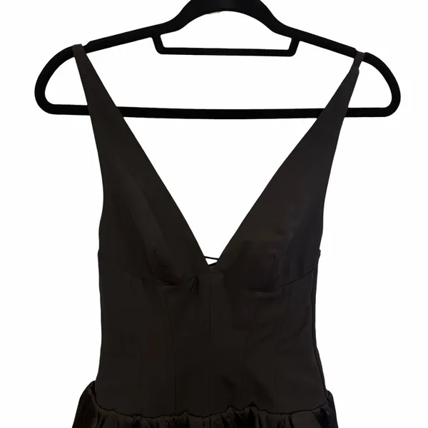 Oh Polly Anahita Black Bubble Hem Lace Up Corset Mini Dress US 2 - Image 4