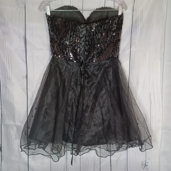 For your special day black strapless sequin mini dress - Image 7