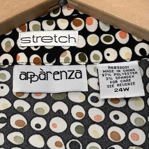 Apparenza Plus Size 24W Stretch Geometric Retro Polka Dot Artsy Y2K Disco Top - Image 2